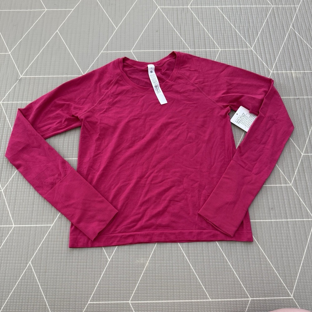 NEW Lululemon Swiftly Tech Long Sleeve 2.0 *Race Size 10 PSNT Pink LW3HHIS